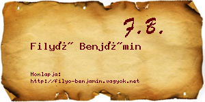 Filyó Benjámin névjegykártya