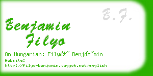 benjamin filyo business card